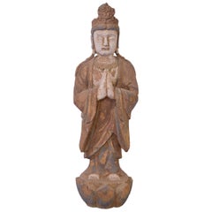20th Century Hand-Carved Wood Buddha