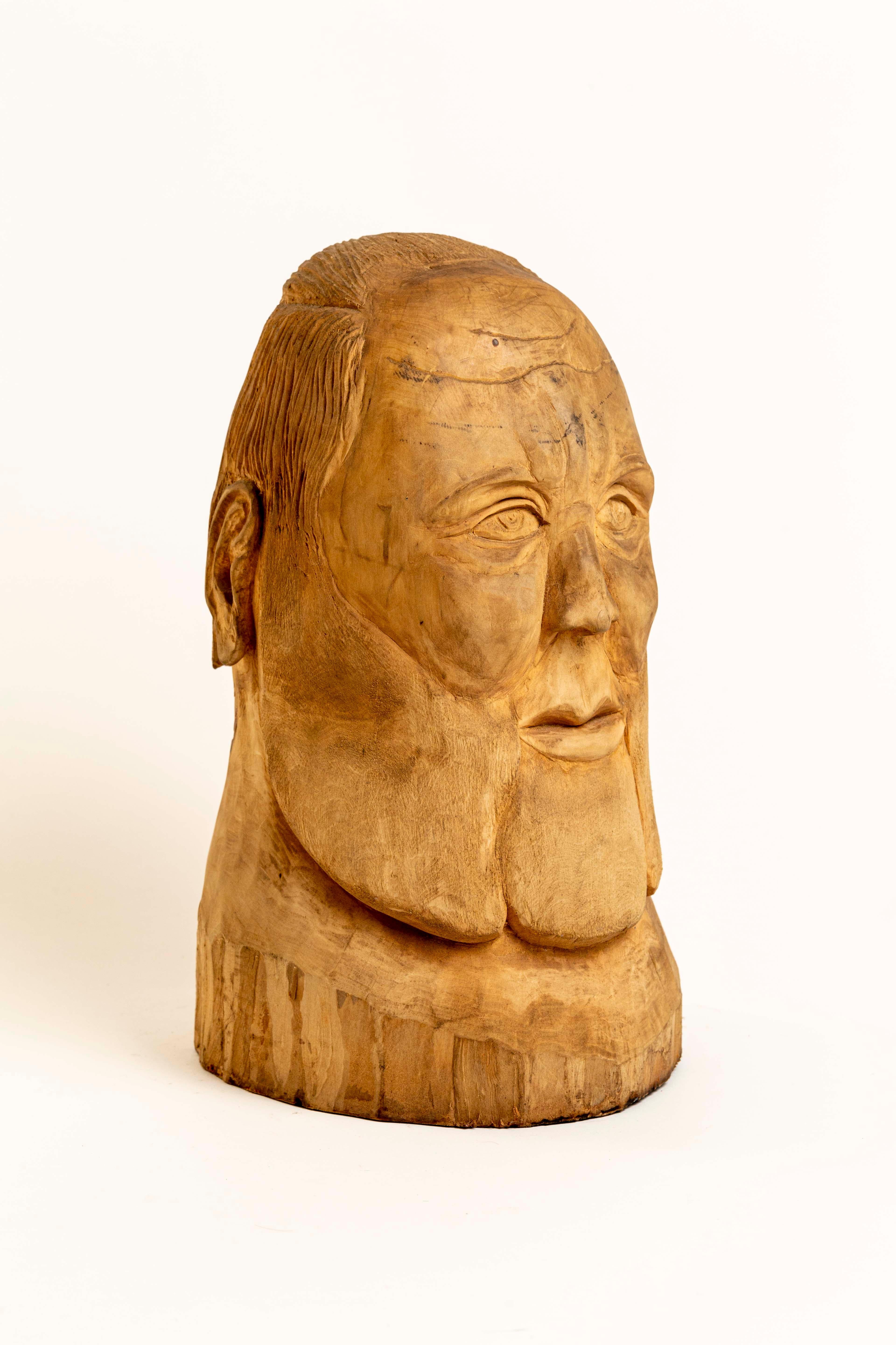 Handgeschnitzte Volkskunst-Skulptur aus Holz von Duane Hansen aus dem 20. Jahrhundert (amerikanisch) im Angebot
