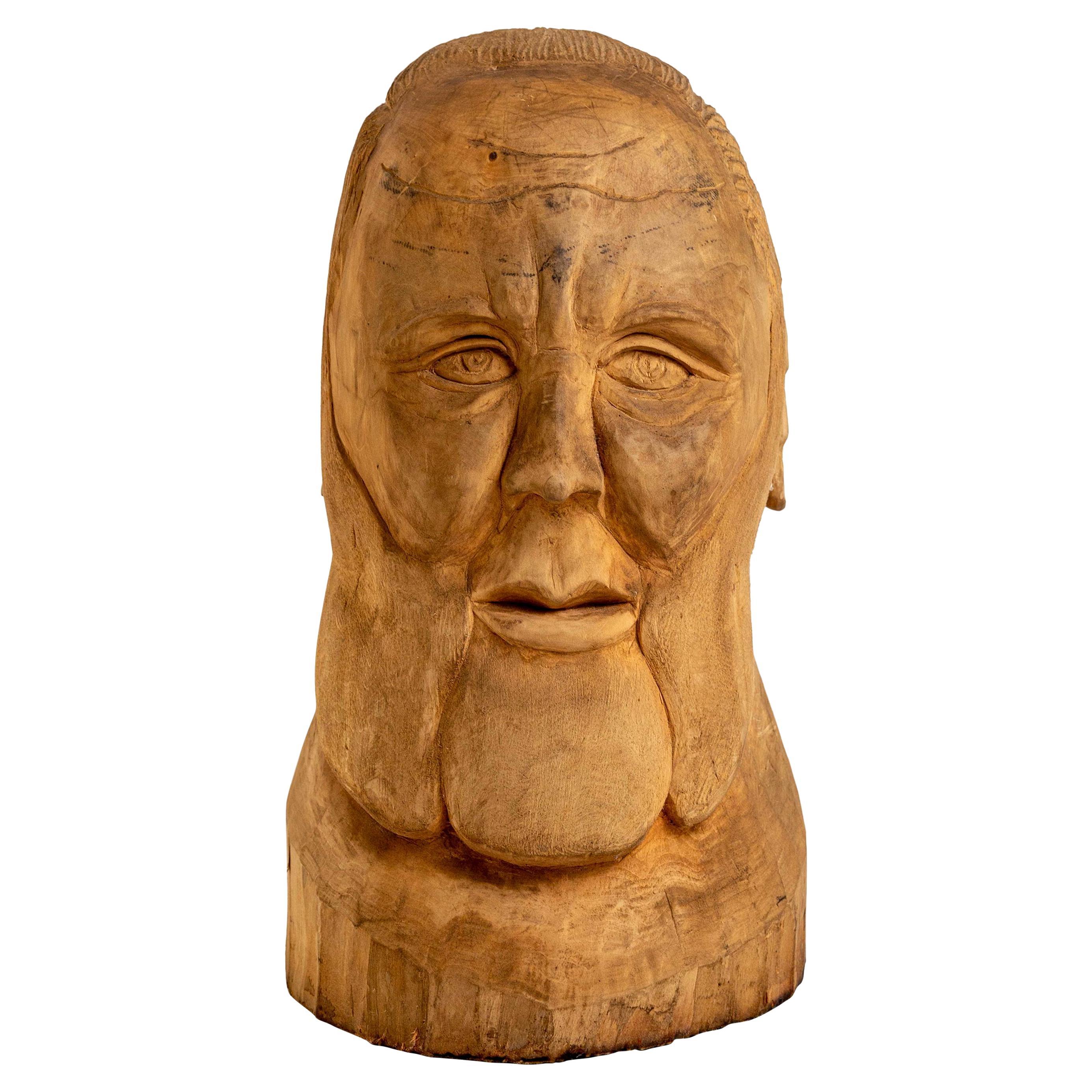 20th Century Hand Carved Wood Folk Art Sculpture by Duane Hansen