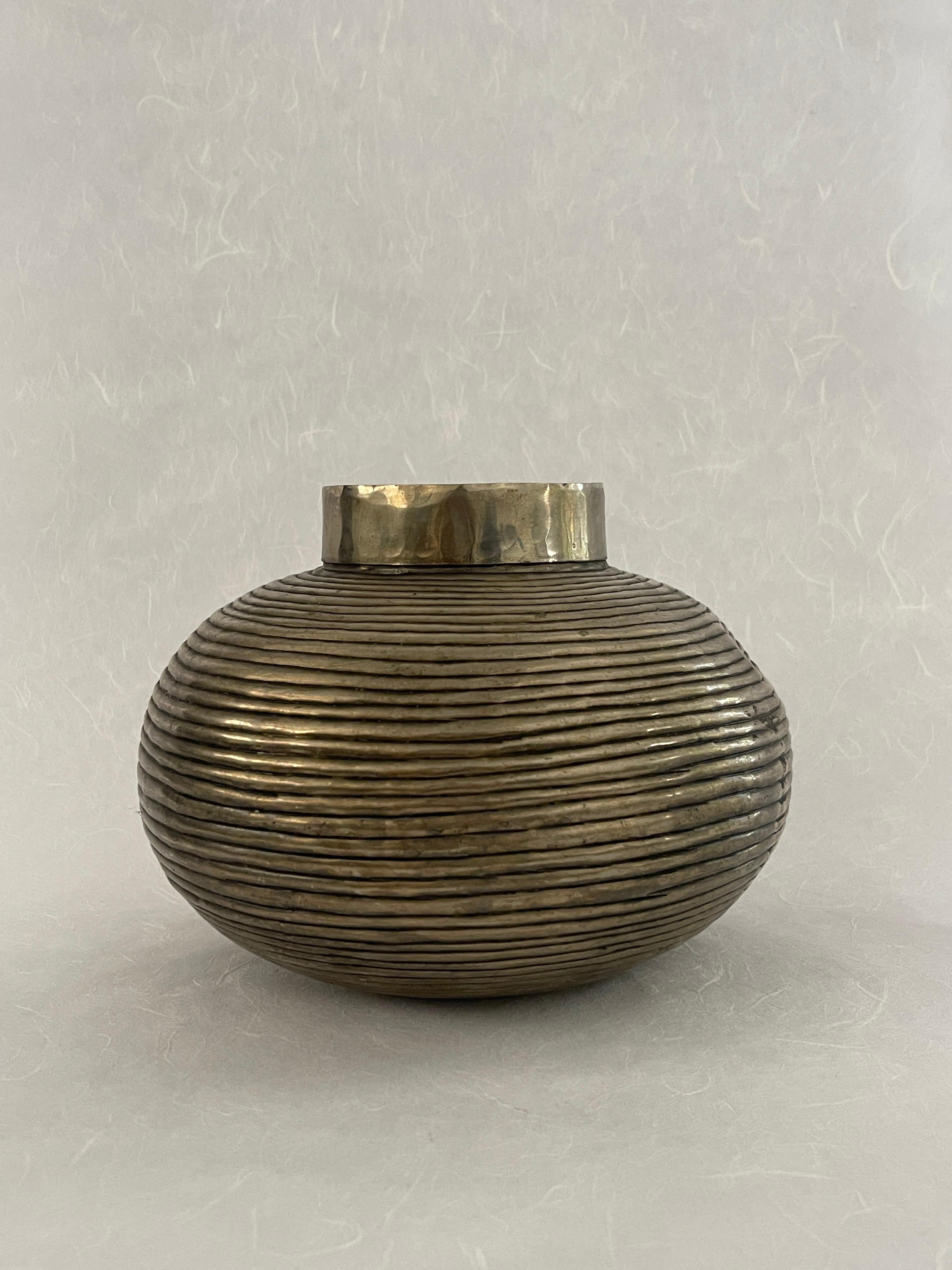 Unknown 20th Century Hand Crafted Brass Vase For Sale