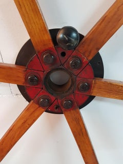 20th Century Handcrafted Dutch Teak Wooden Steering Wheel from a Ship