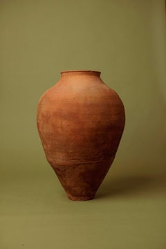 20th Century Hand-Crafted Terracotta Clay Amphora, Anatolian Olive Storage Jar