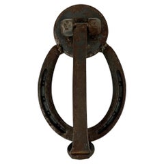 20th Century Hand-Forged Horseshoe And Railroad Spike Doorknocker