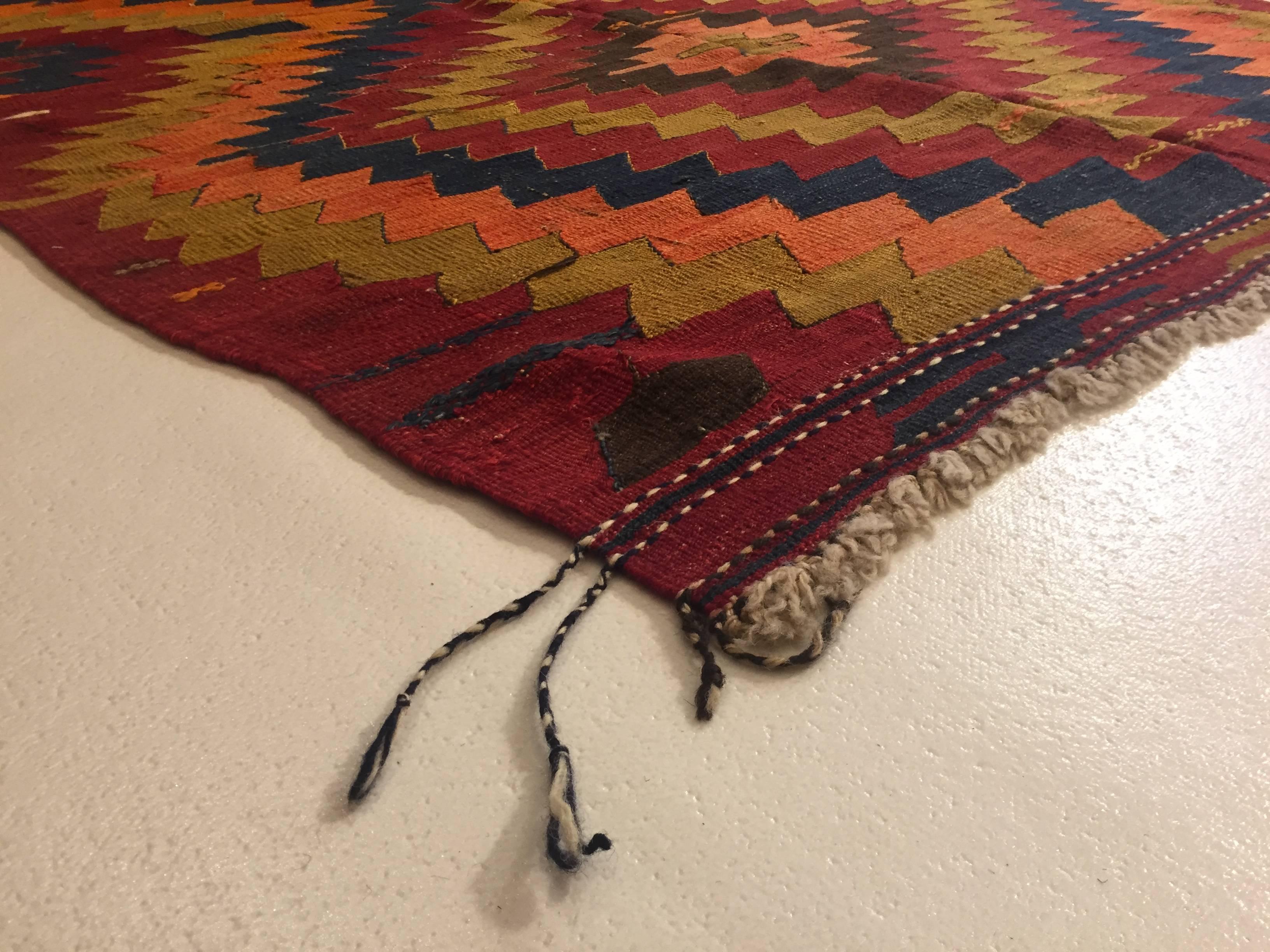 Handgeknüpfter türkischer anatolischer Konya-Kelim-Teppich aus Wolle, 20. Jahrhundert im Angebot 3