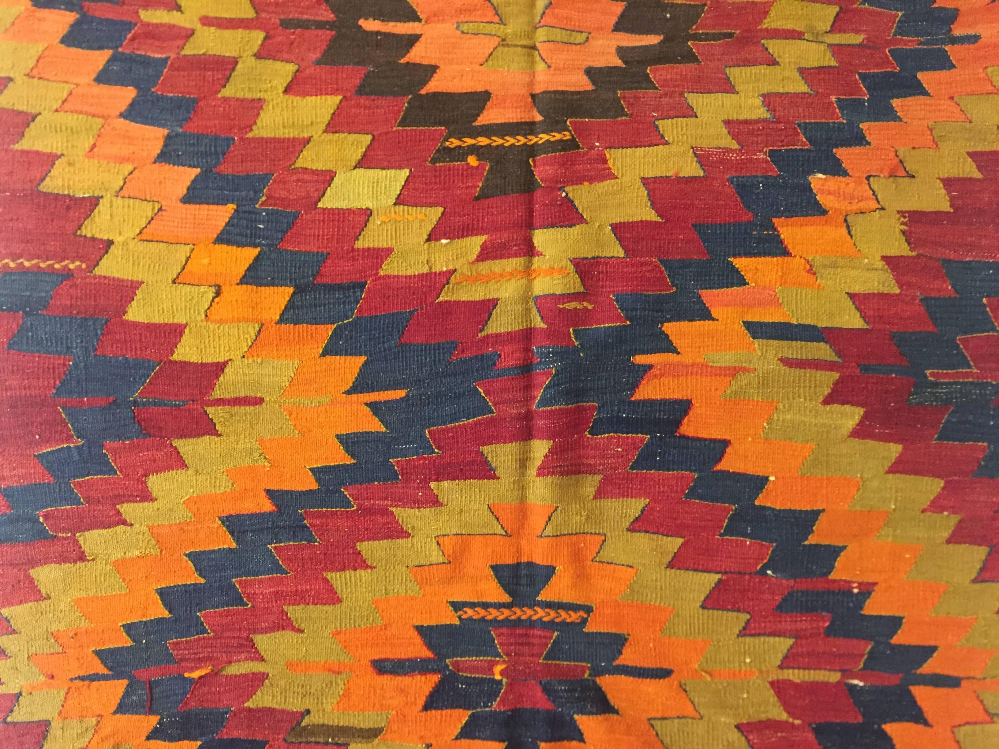Handgeknüpfter türkischer anatolischer Konya-Kelim-Teppich aus Wolle, 20. Jahrhundert im Angebot 5