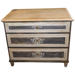 Vintage 20th Century, Hand-Painted Belgian Commode Built from Old Wood