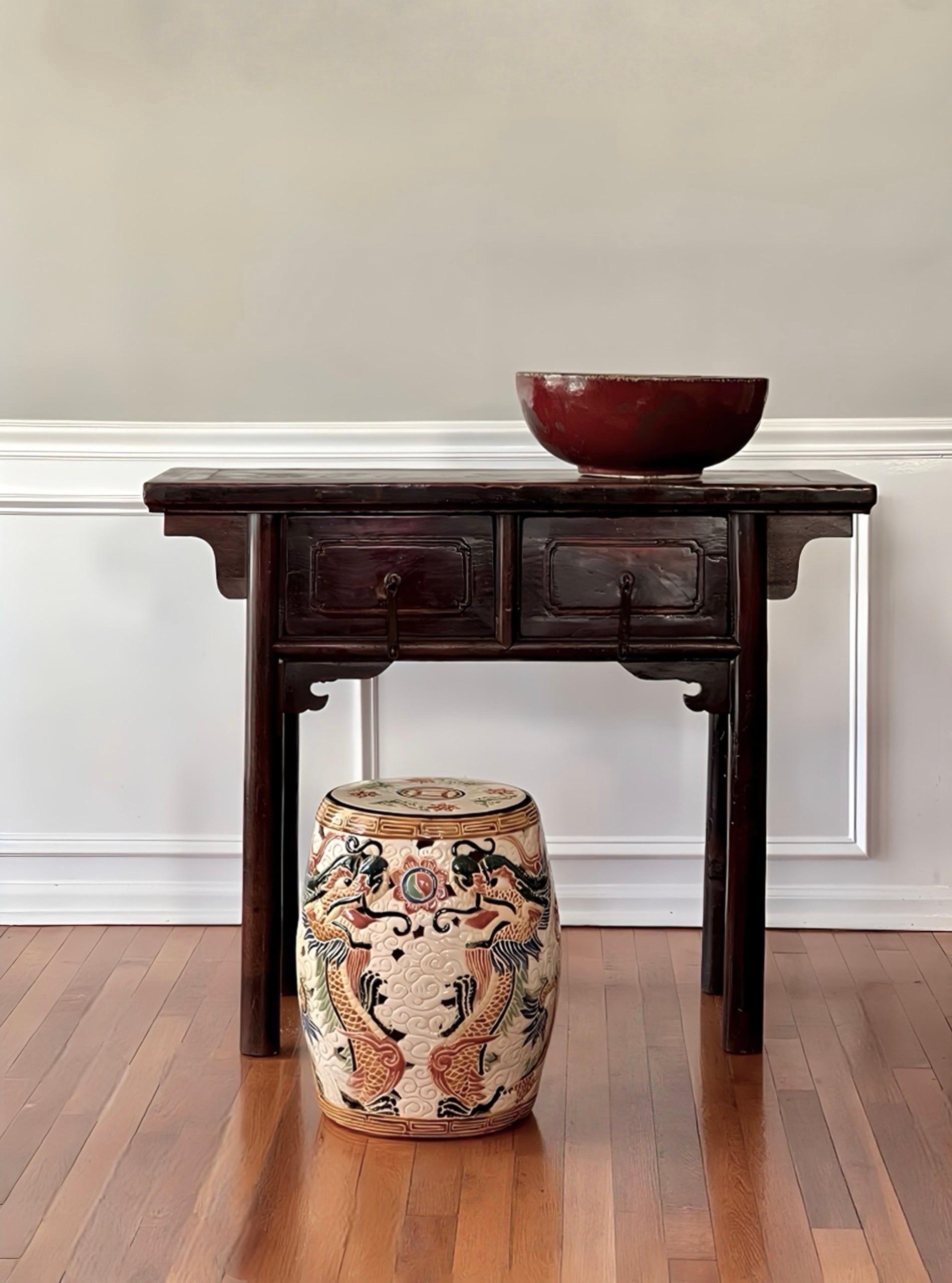 20th Century Hand-Painted Chinese Dragon Ceramic Garden Stool For Sale 10