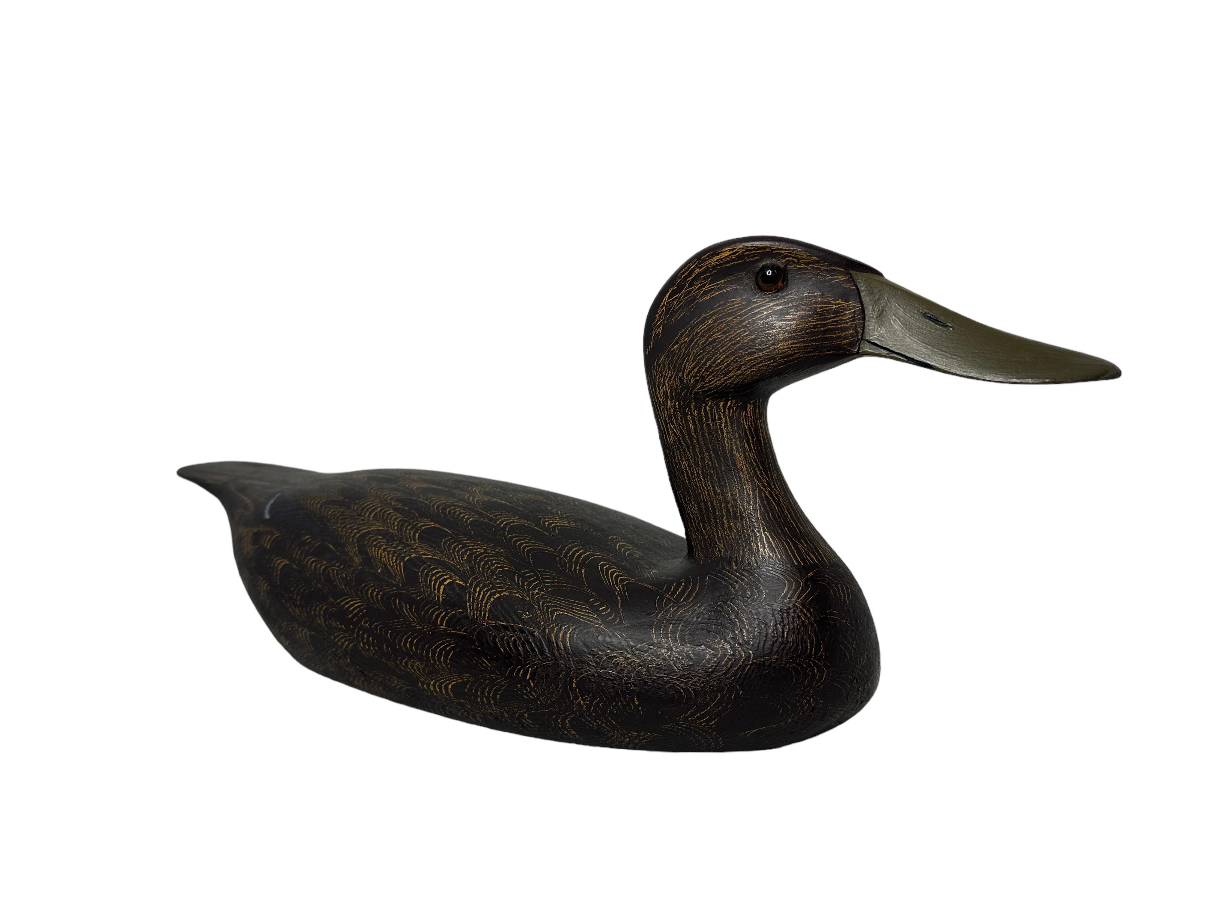 Found in Germany at an estate sale, this hand carved and hand painted duck decoy is perfect for the collector or just as decoration item. Very good condition, made of wood and has glass eyes. Nice Folk Art collectible to display in your home, lodge