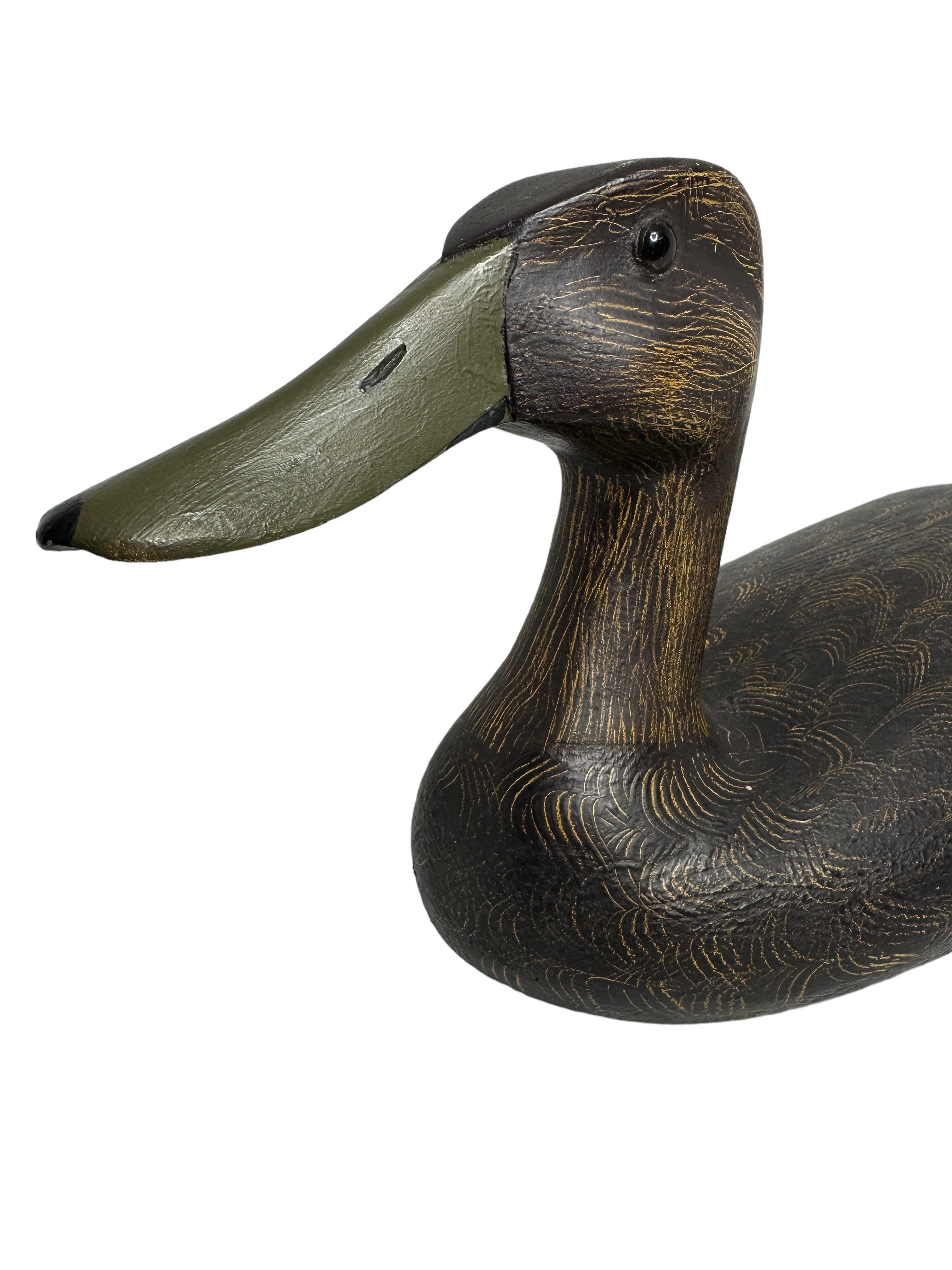 Hand-Crafted 20th Century Hand Painted Duck Decoy Vintage Decoration Item