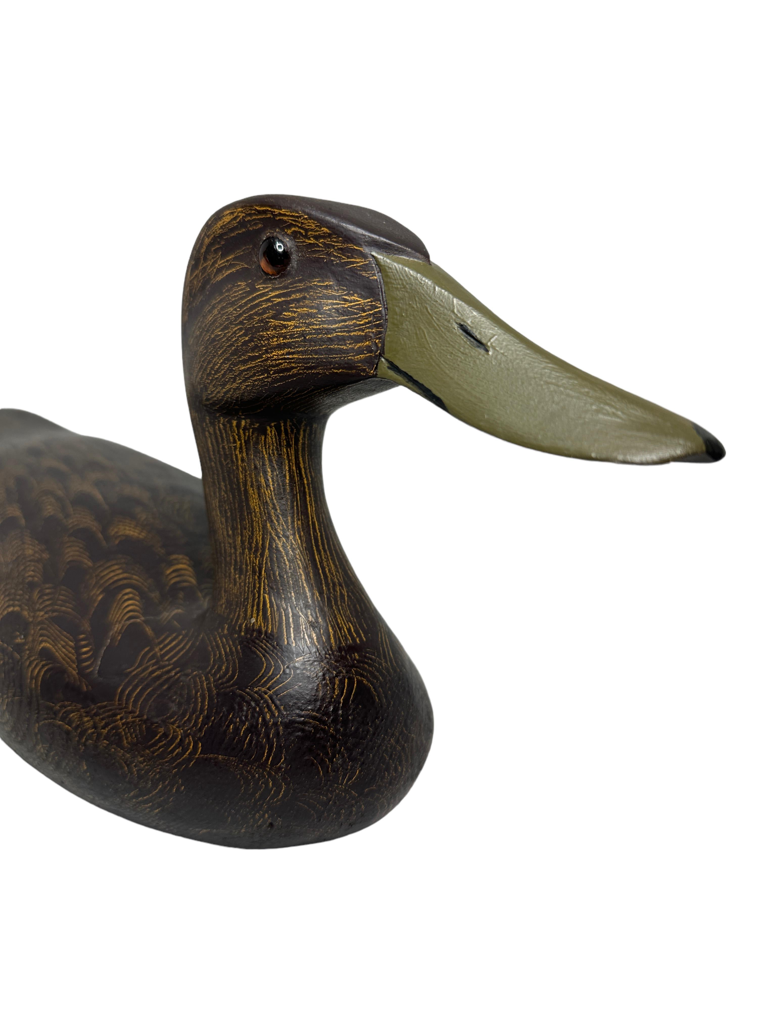 Wood 20th Century Hand Painted Duck Decoy Vintage Decoration Item