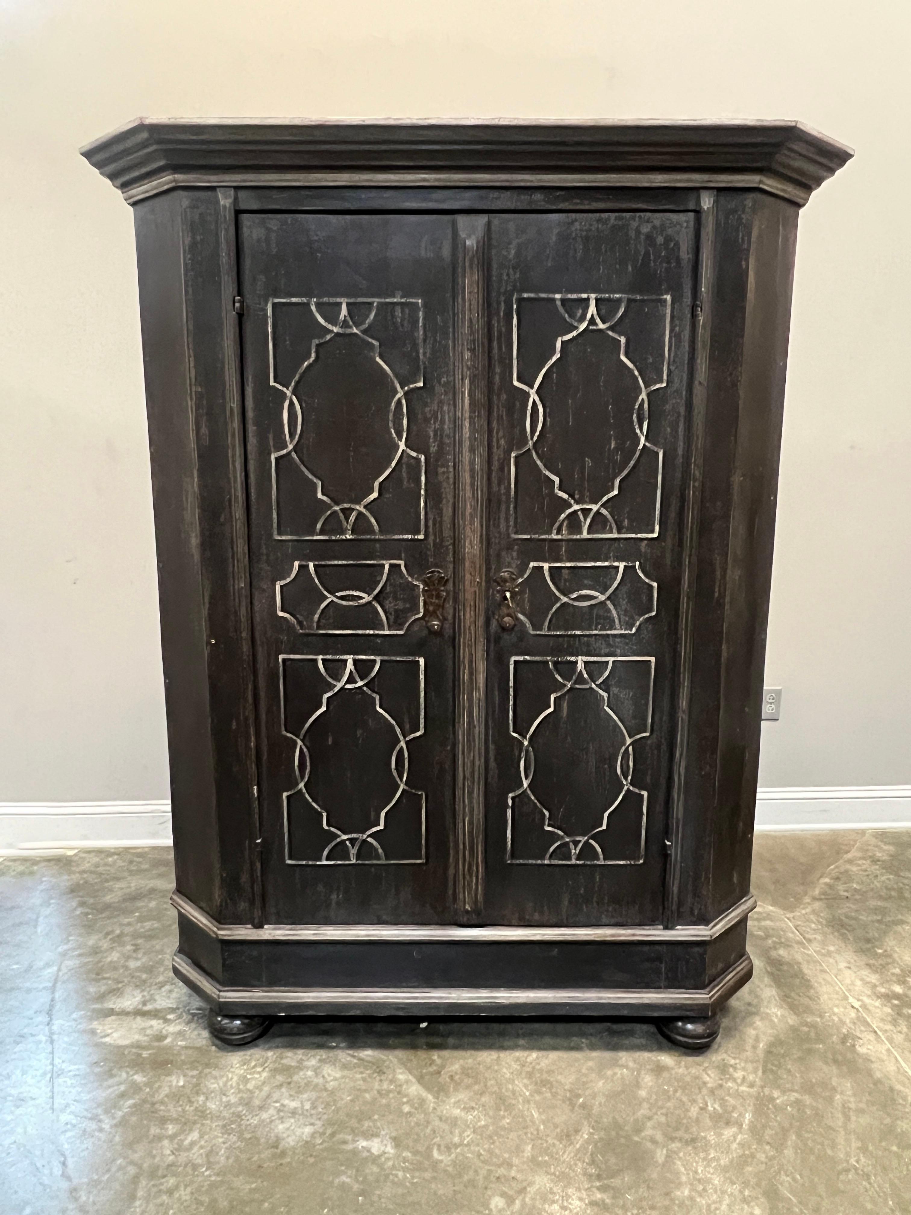 20th Century Hand Painted German Armoire For Sale 1