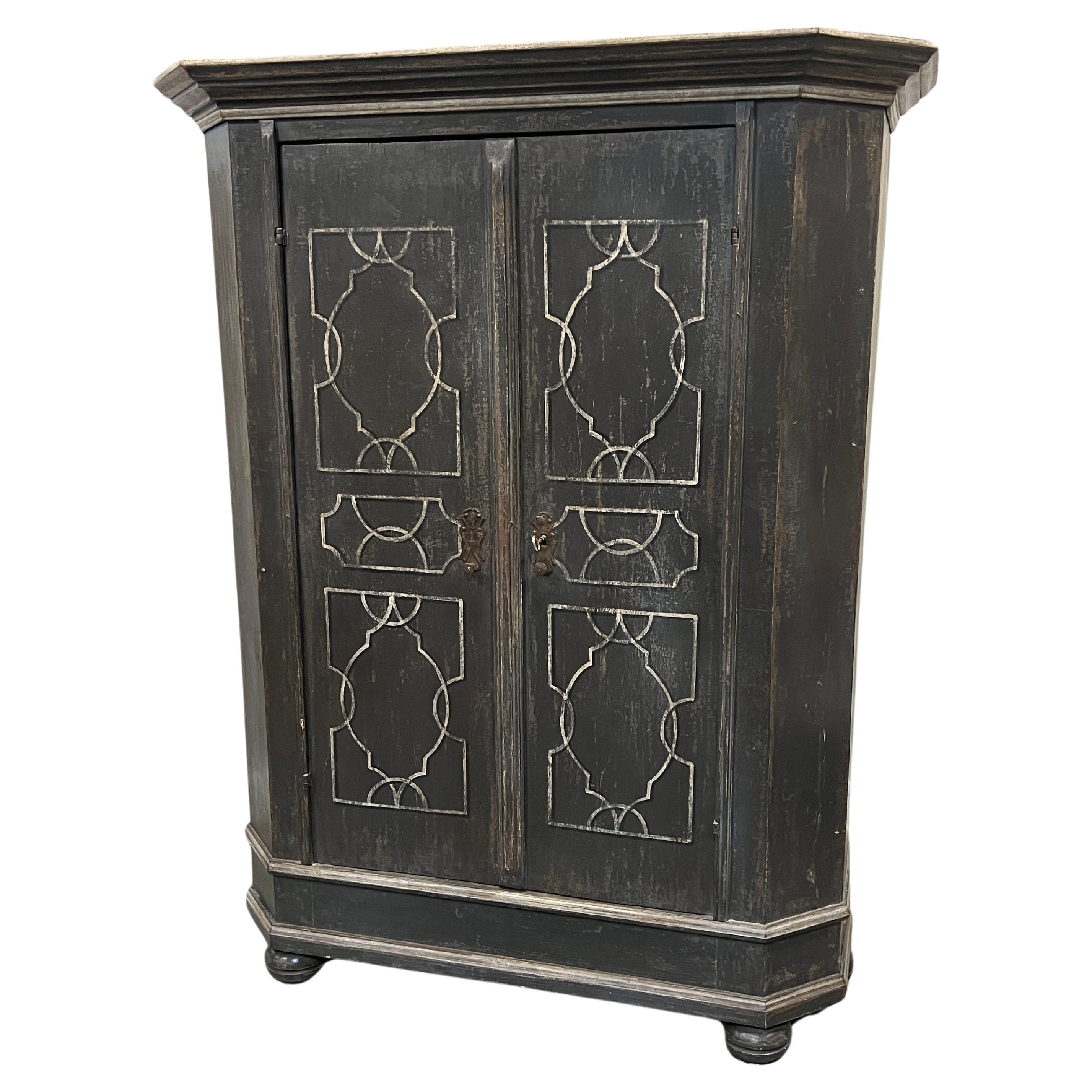 20th Century Hand Painted German Armoire For Sale