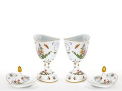 20th Century Hand Painted / Gilt Decorated Covered Decorative Urns