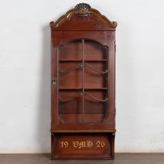 20th Century Hand-Painted Hanging Display Cabinet Dated 1926