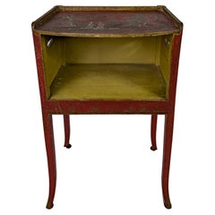 20th Century Hand Painted Red Chinoiserie Side Table
