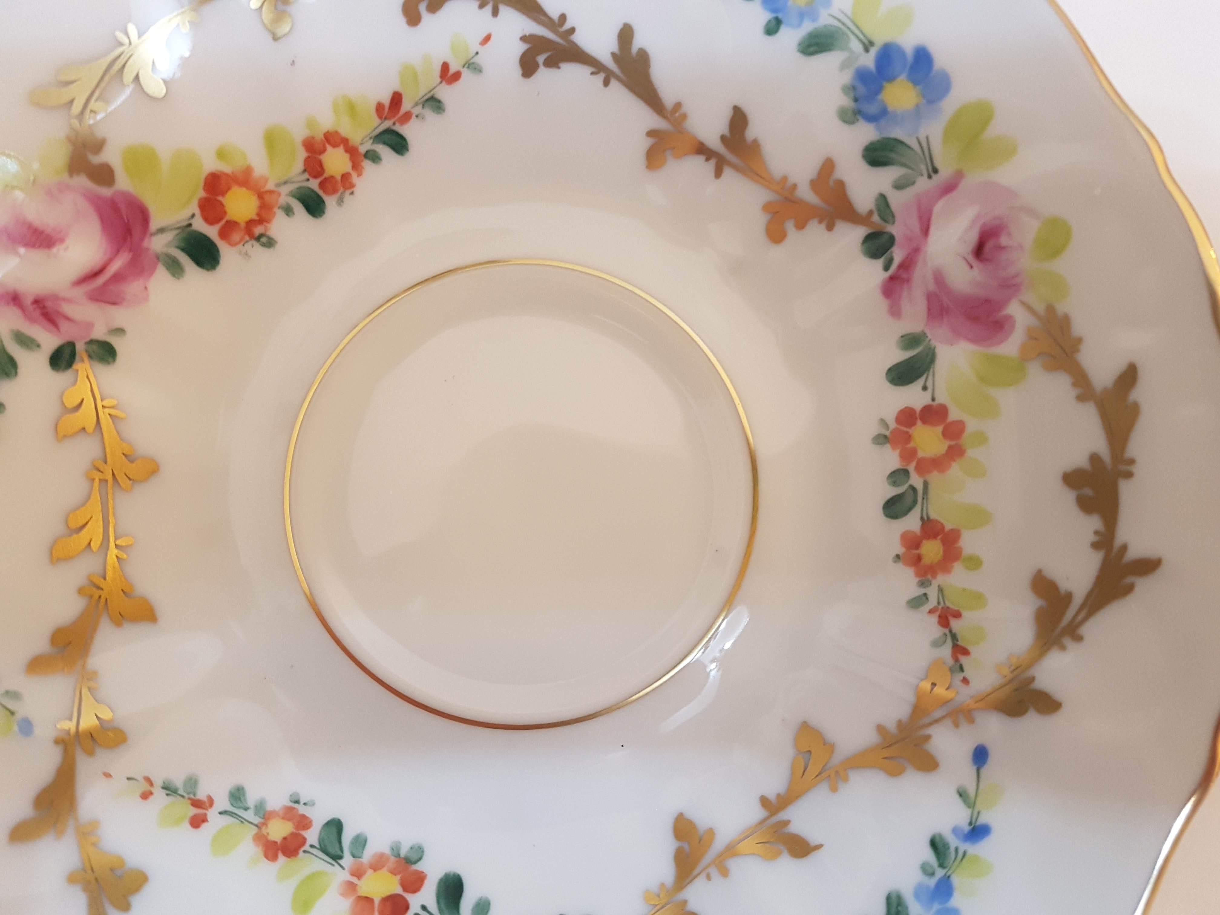 Late 20th Century 20th Century Hand-Painted Vista Alegre Porcelain Collectible Tea Cup and Saucer