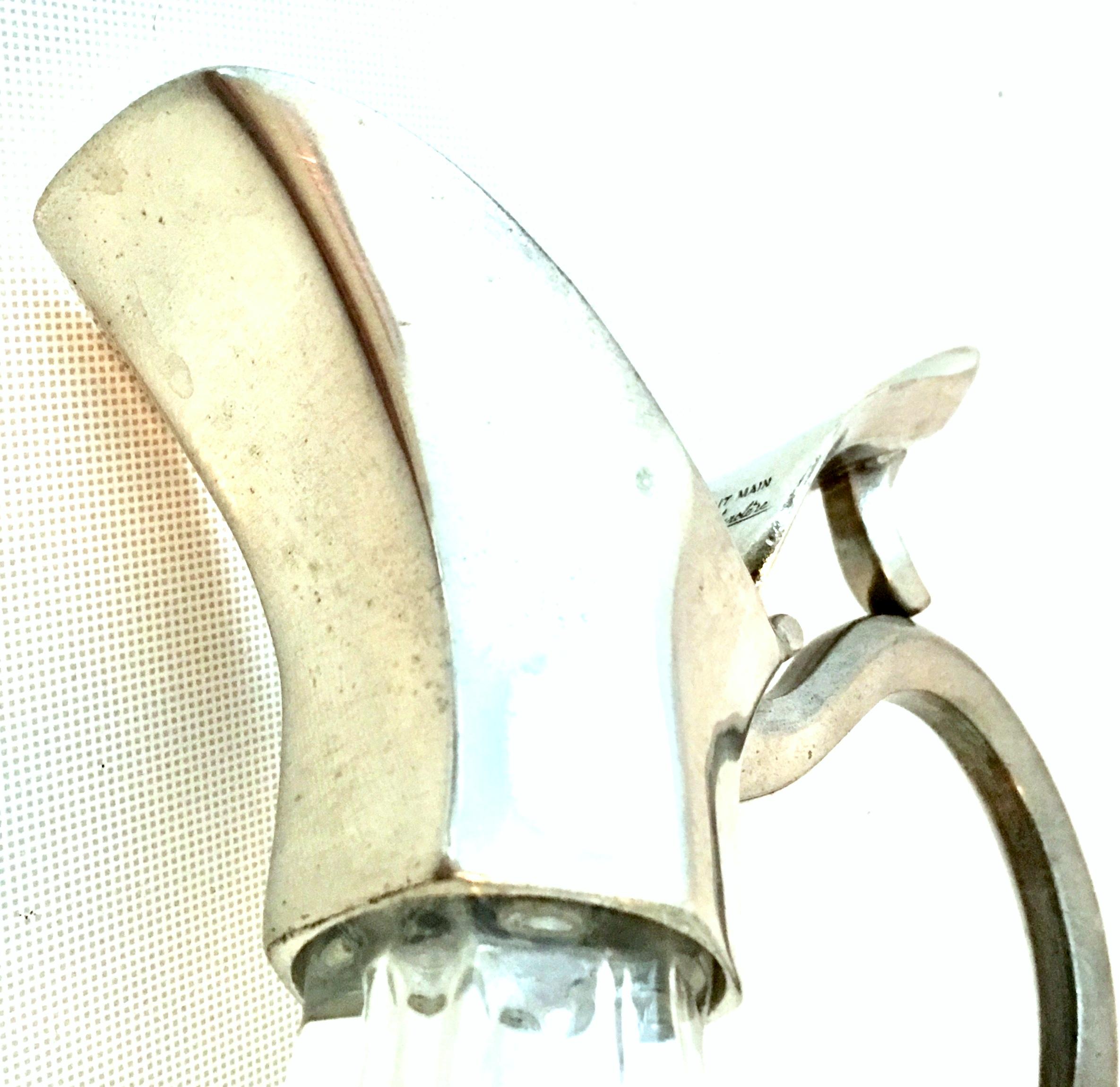 Carafe en verre soufflé à la bouche et en étain du 20e siècle par Jean Goardere en vente 2
