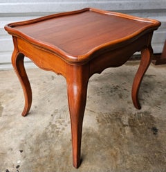 20th Century HandCrafted Solid Cherry Serpentine Low Side Table