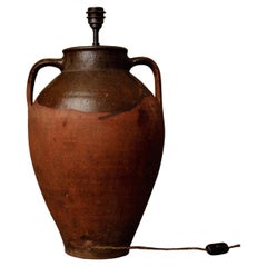 20th Century Handcrafted Terracotta Ceramic Table Lamp, Mediterranean