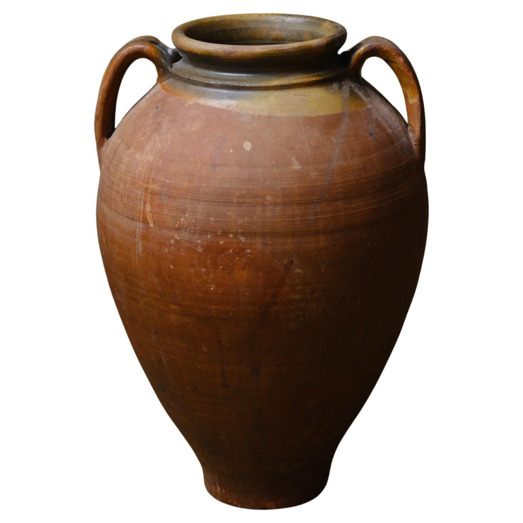 Handgefertigte Terrakotta-Vase des 20. Jahrhunderts mit reicher Glasur