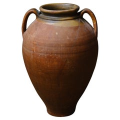 Jarrón de terracota artesanal del siglo XX con rico vidriado