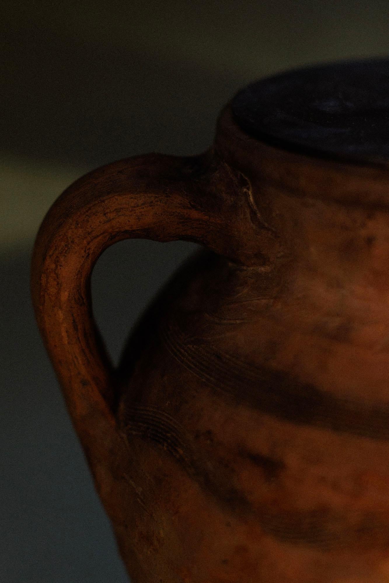 Primitive 20th Century Handcrafted Turkish Terracotta Table Lamp