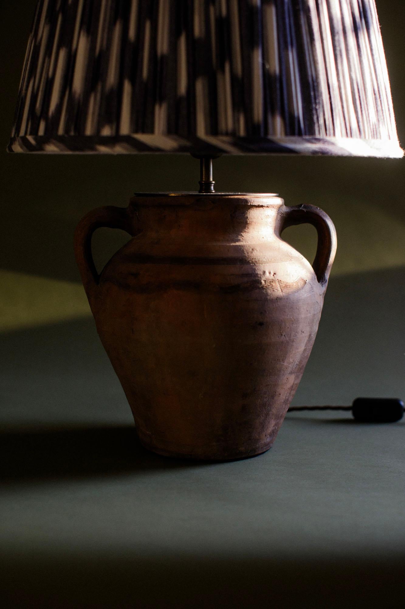 20th Century Handcrafted Turkish Terracotta Table Lamp In Good Condition In London, GB