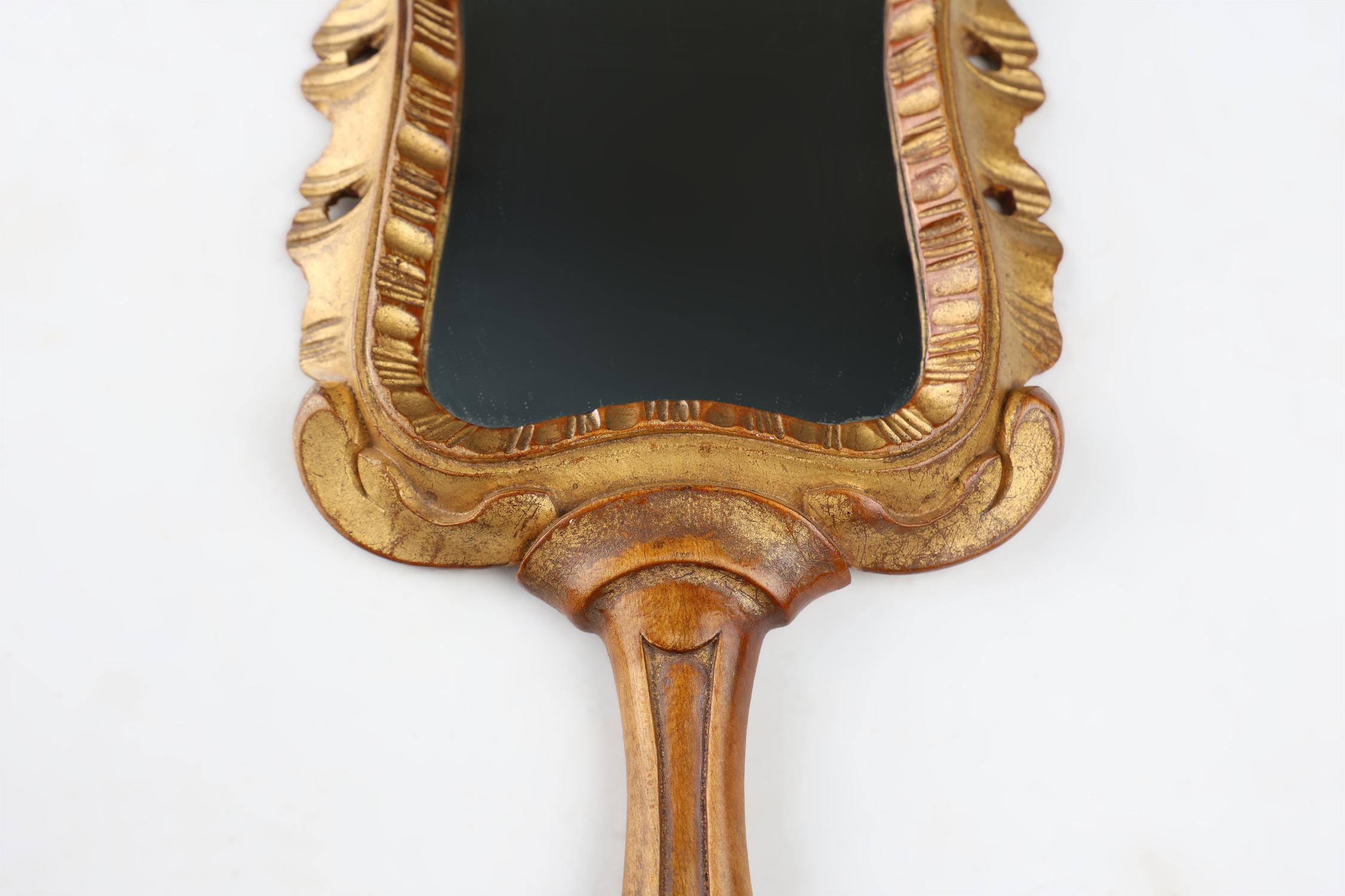 Rustique Miroir à main en bois, fabriqué à la main au 20e siècle, France en vente