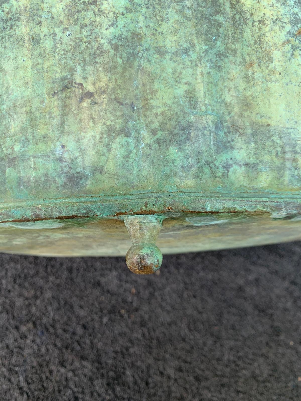 20th Century Handmade Brass & Tole Verdigris Cachepot 10