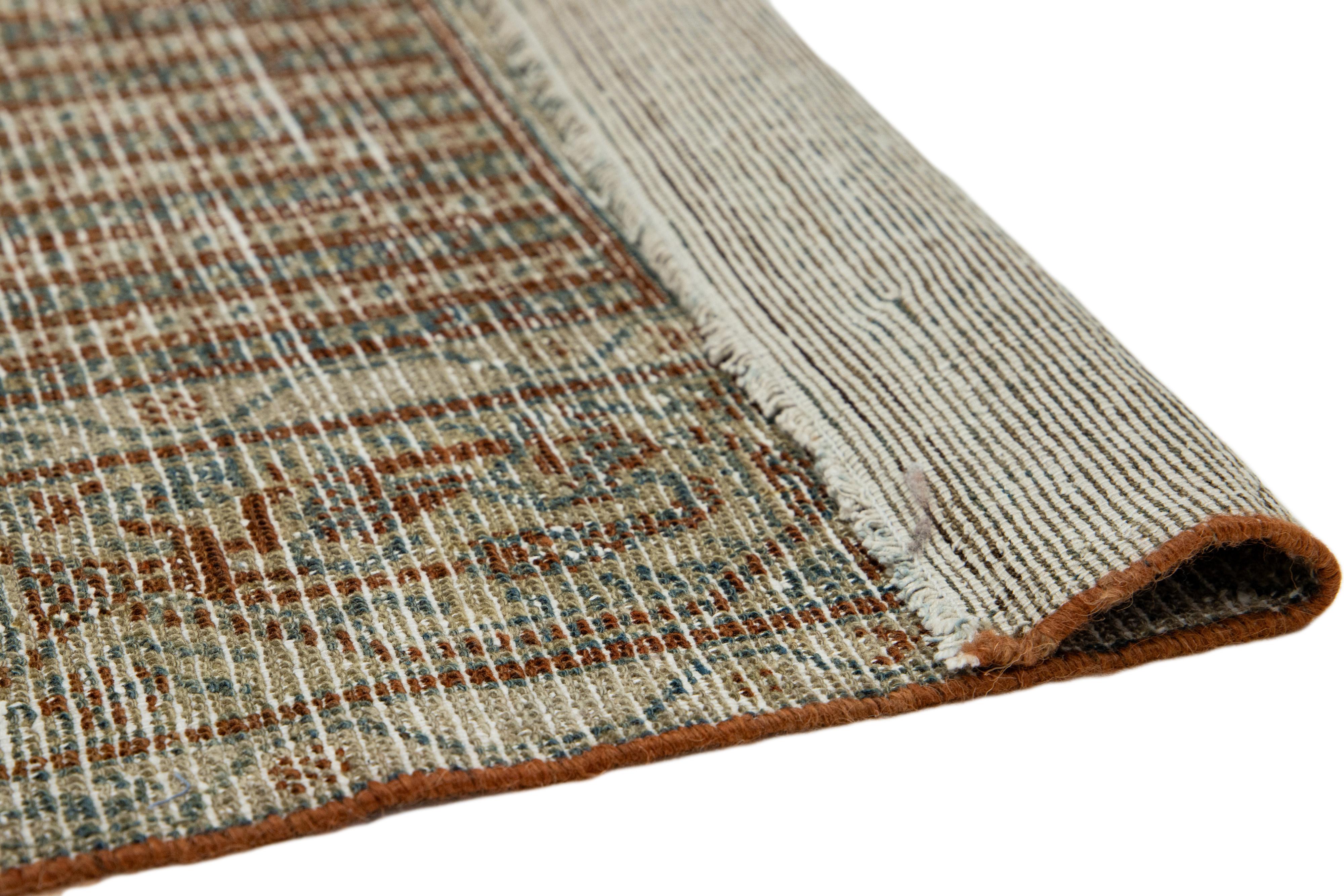 Hand-Knotted 20th Century Handmade Persian Malayer Long Wool Runner With Allover Pattern For Sale