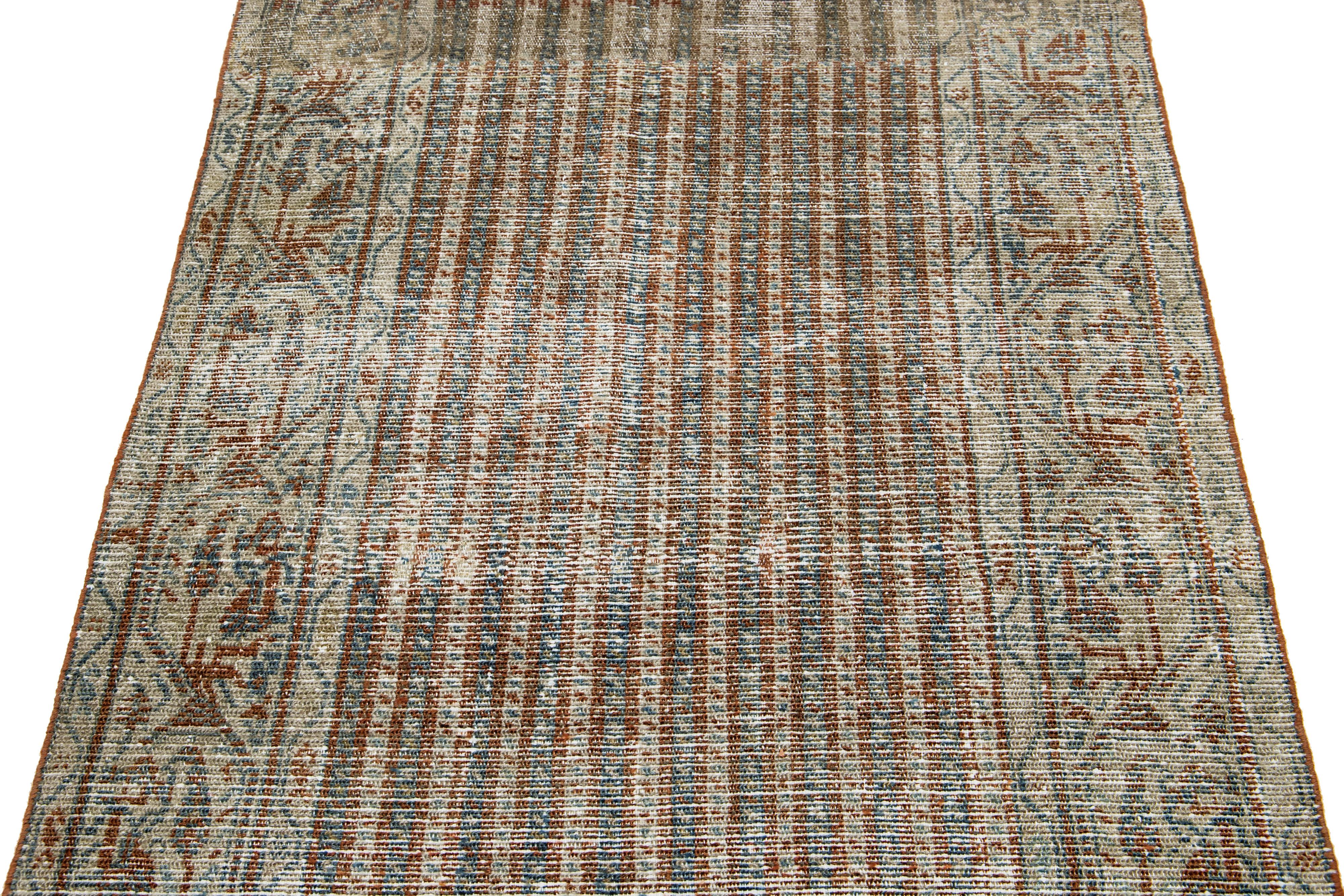 20th Century Handmade Persian Malayer Long Wool Runner With Allover Pattern For Sale 2