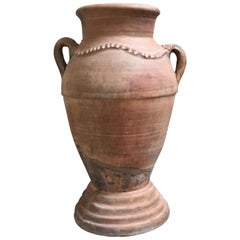 Vase à deux poignées, fait à la main, Espagne, XXe siècle