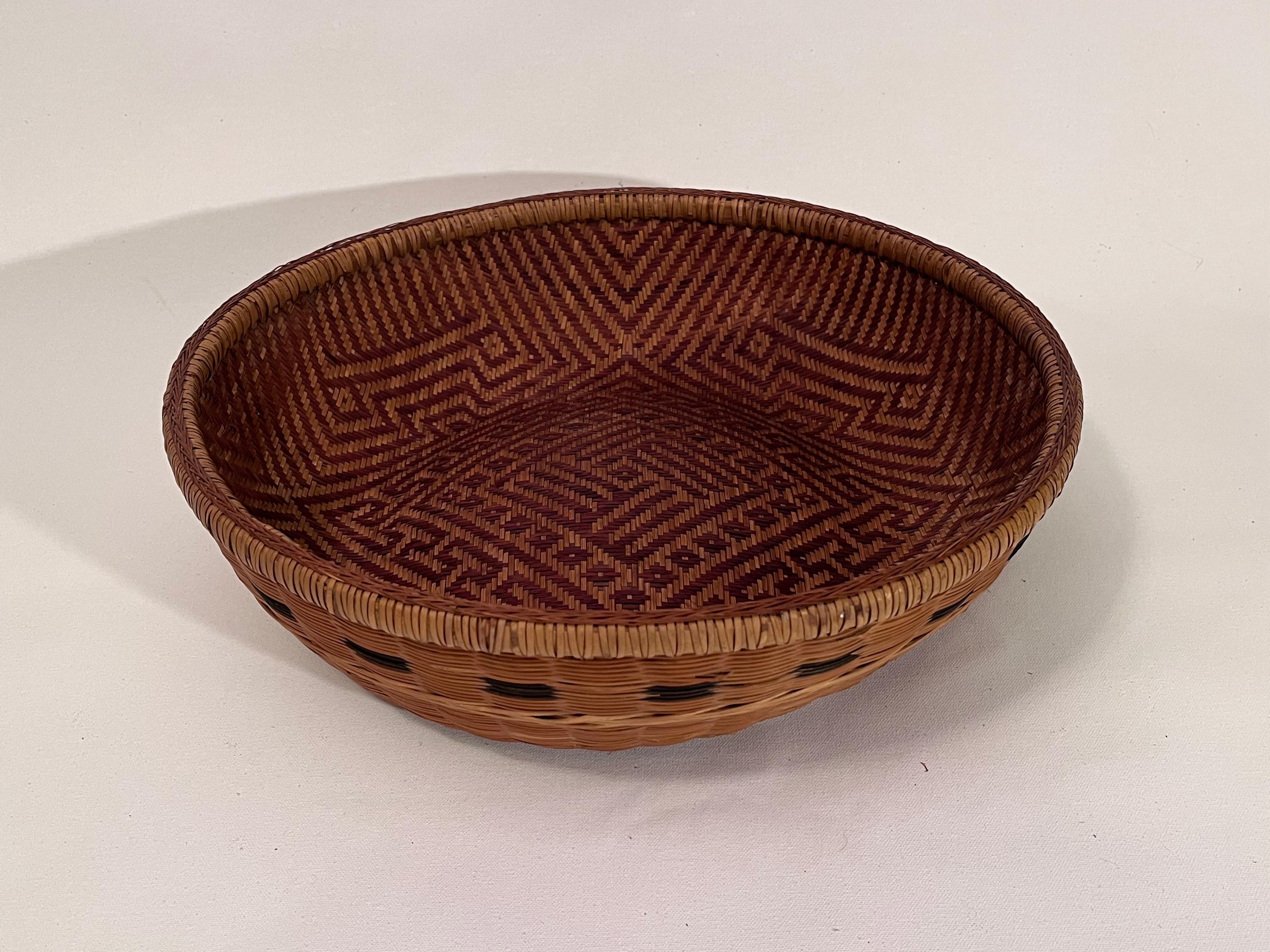 20th Century Handwoven Yekuana Guapa Basket with Intricate Geometric Patterns In Good Condition For Sale In Red Lion, PA