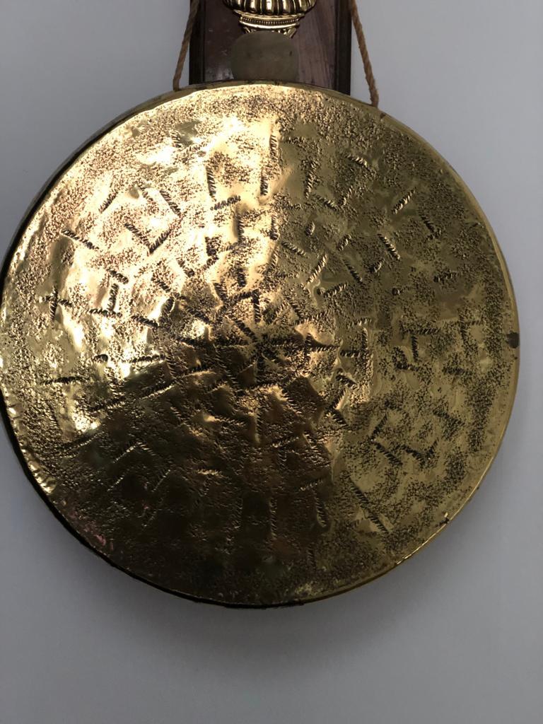 20th Century Hanging Oak and Brass Dinner Gong 5