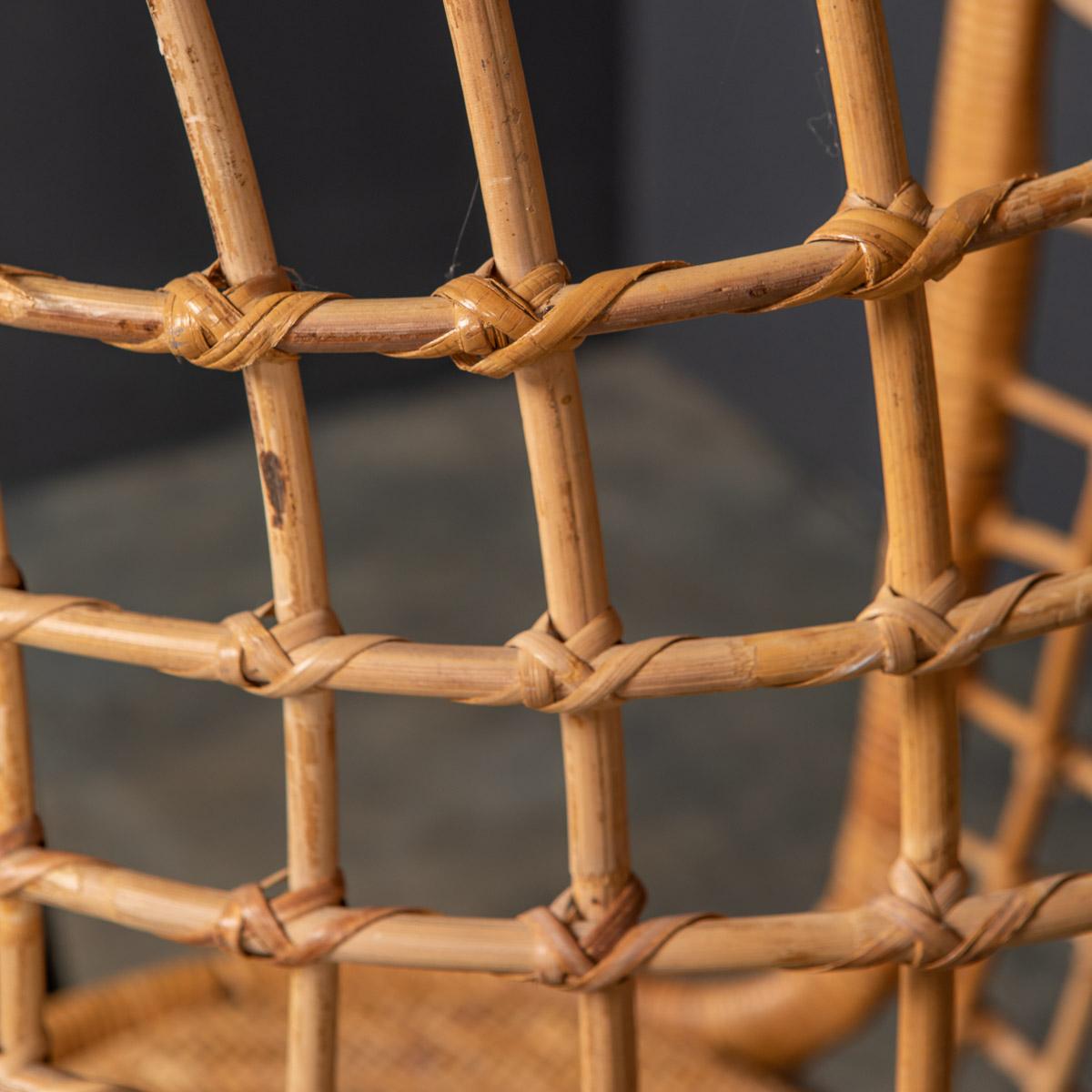 20th Century Hanging Wicker Woven Chair on Steel Frame, 1970s For Sale 6