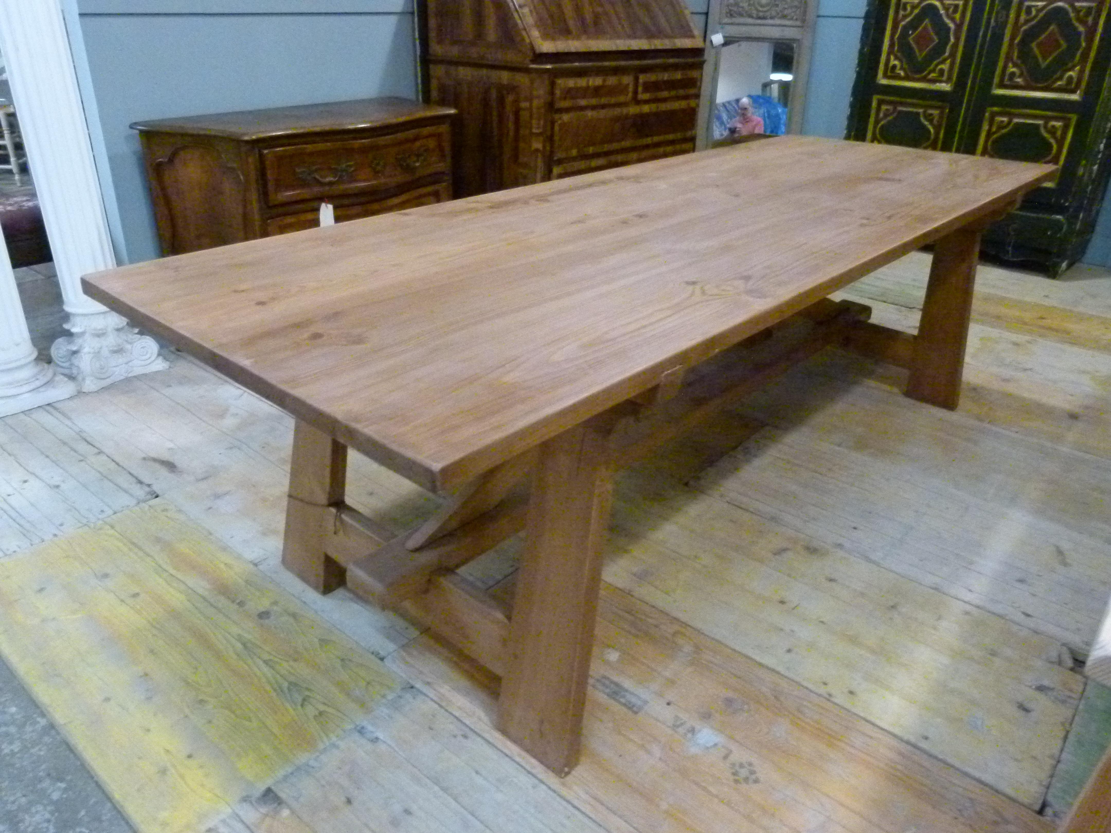 Spanish 20th Century Hardwood Dining Table in Country Style
