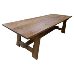 Vintage 20th Century Hardwood Dining Table in Country Style