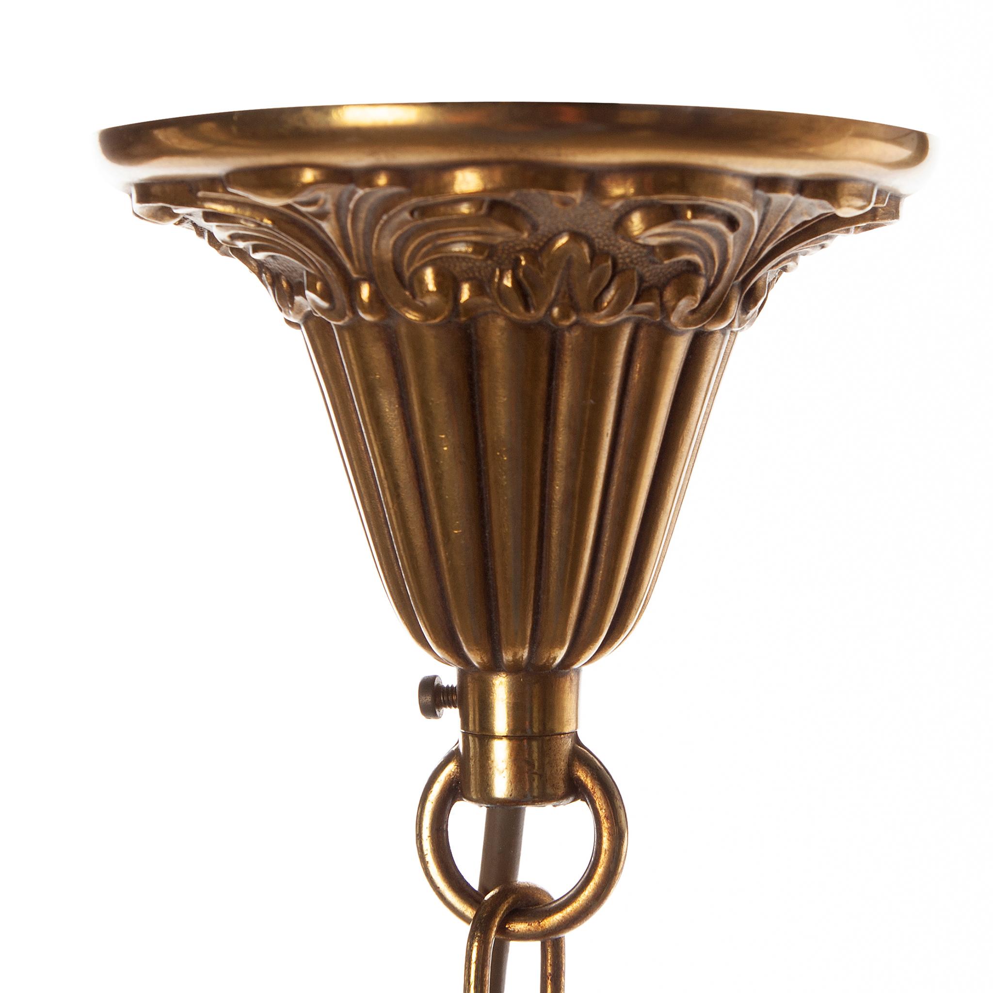 20th Century Heavy Cast Brass & Glass French Lantern 7