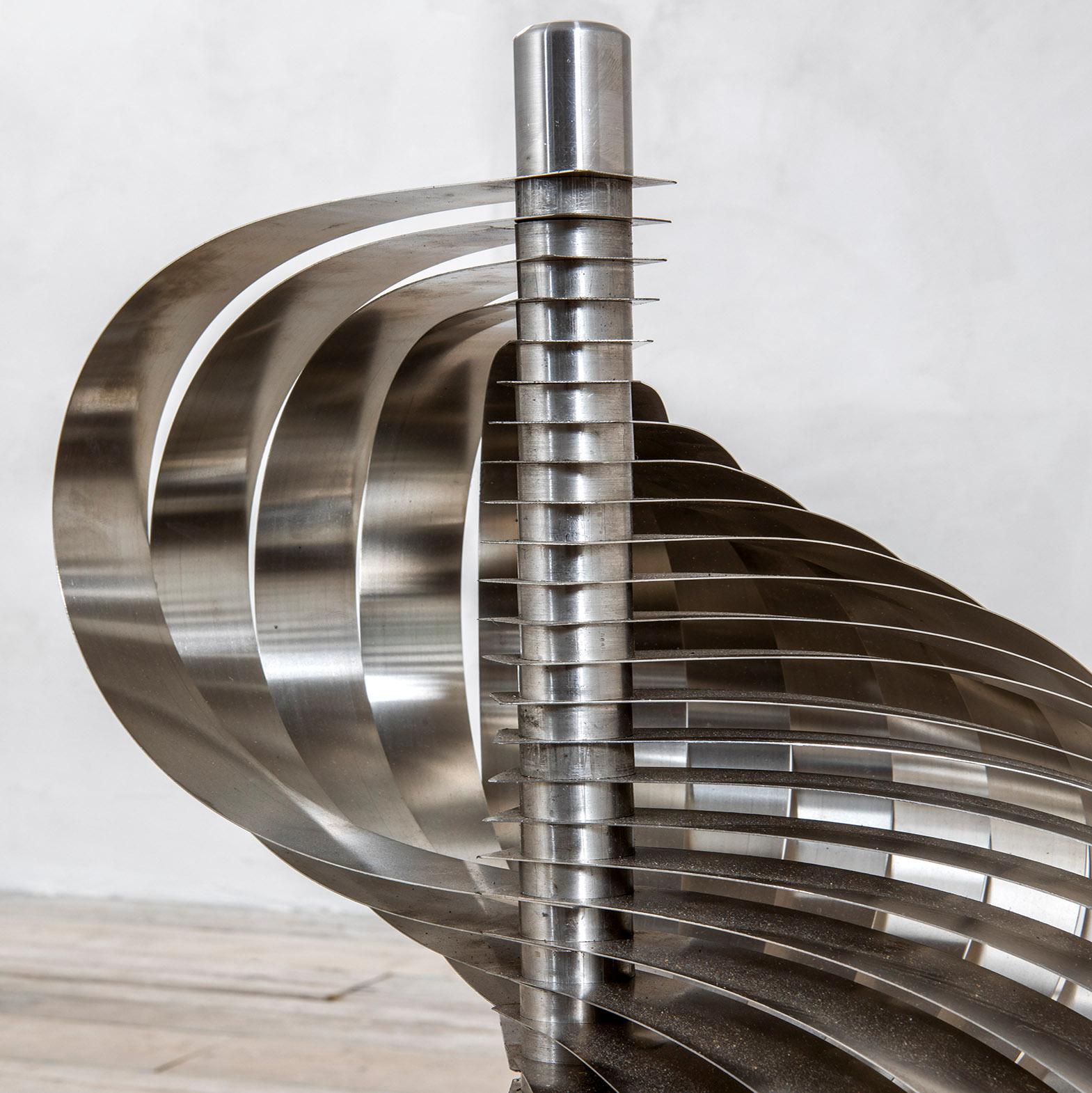 Mid-20th Century 20th Century Henri Mathieu Floor Lamp Mod. Spirales Cinétiques in Aluminium '60s