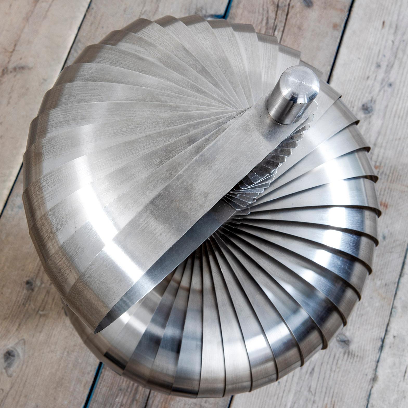 Aluminum 20th Century Henri Mathieu Floor Lamp Mod. Spirales Cinétiques in Aluminium '60s