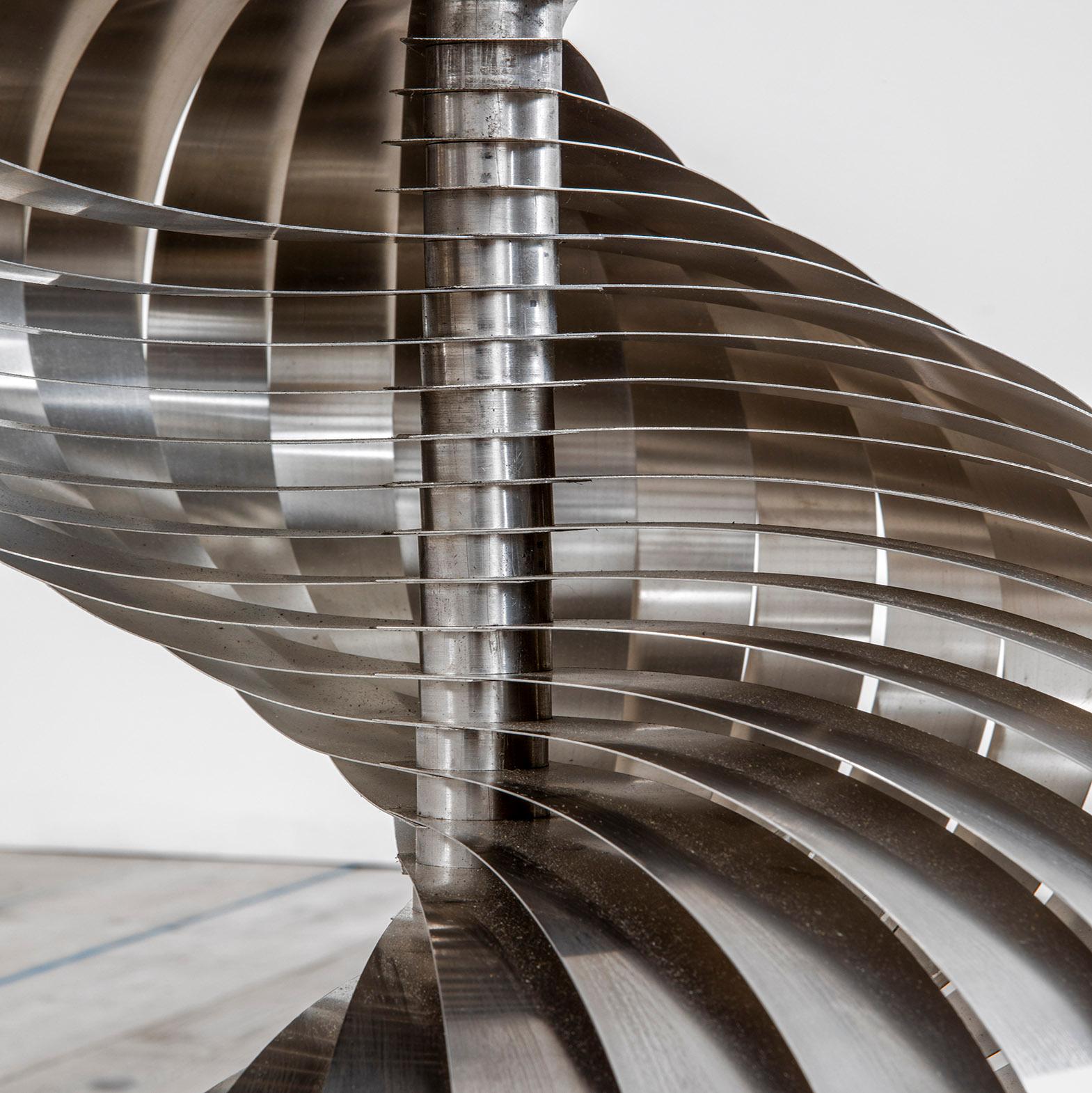 20th Century Henri Mathieu Floor Lamp Mod. Spirales Cinétiques in Aluminium '60s 1