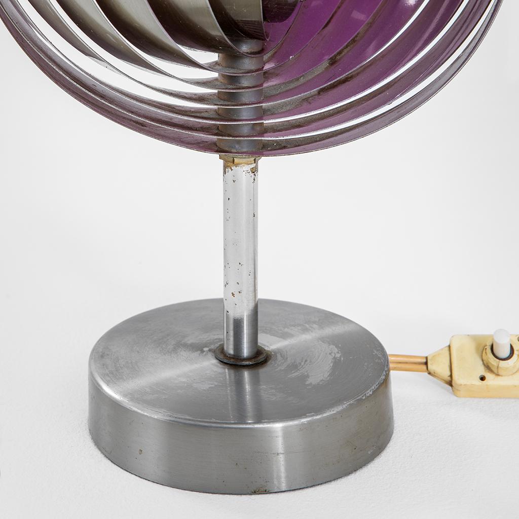Mid-Century Modern 20th Century Henri Mathieu Table Lamp Mod. Spirales Cinétiques in Aluminium '60s