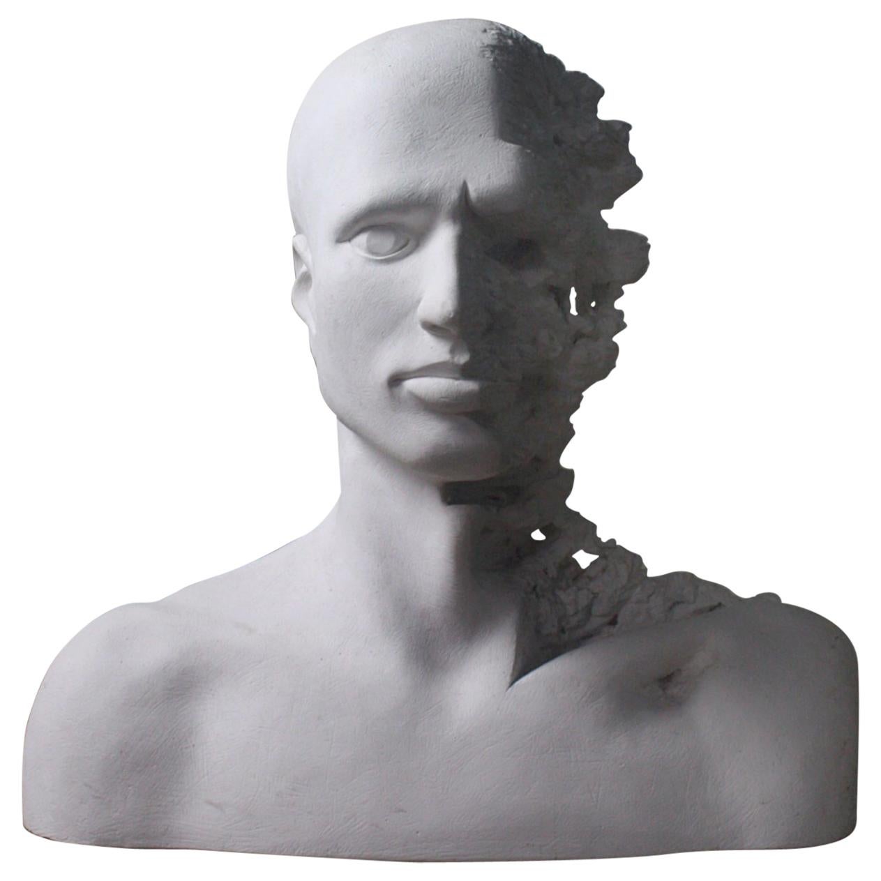20th Century Herbert George Head No 19 Hydrocal Bust Sculptor
