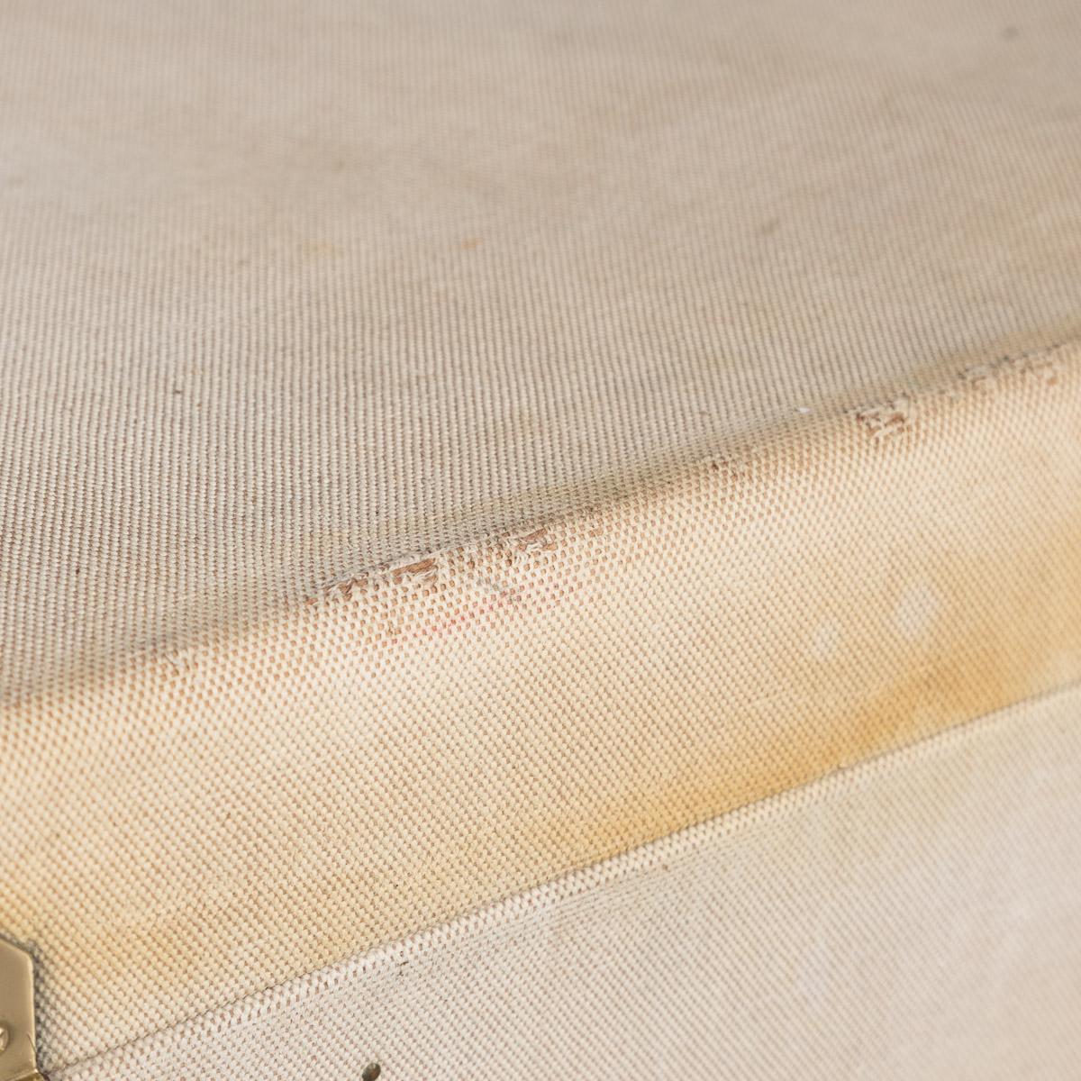 20th Century Hermes Canvas and Leather Suitcase, Paris, circa 1900 15
