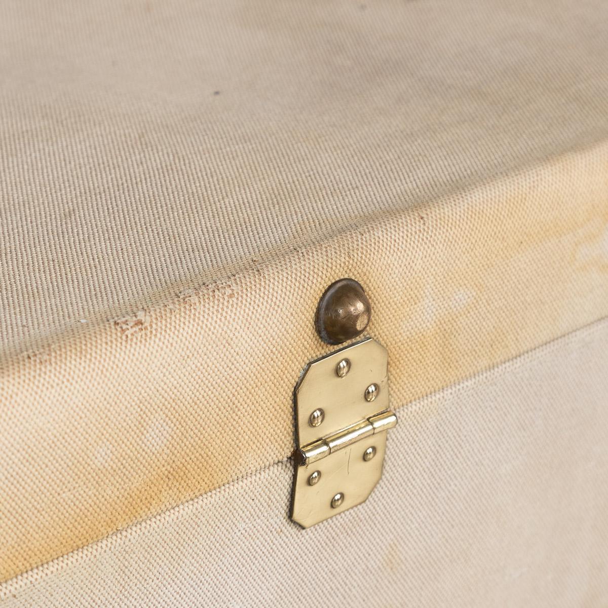 20th Century Hermes Canvas and Leather Suitcase, Paris, circa 1900 16