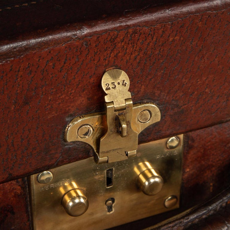 20th Century Hermes Leather Suitcase, Paris, c.1900 For Sale 6
