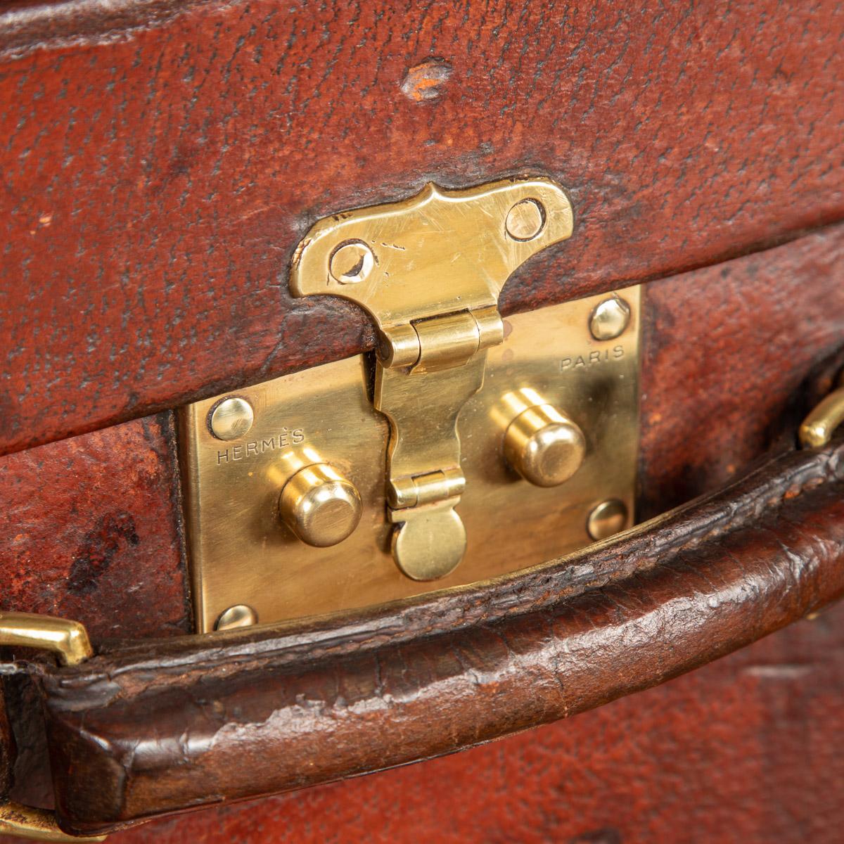 20th Century Hermes Leather Suitcase, Paris, c.1900 8