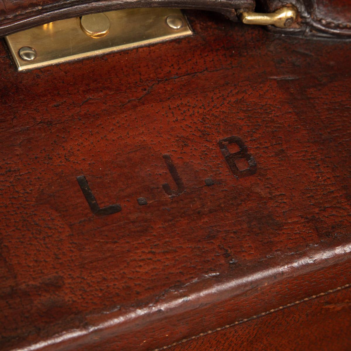 20th Century Hermes Leather Suitcase, Paris, c.1900 14