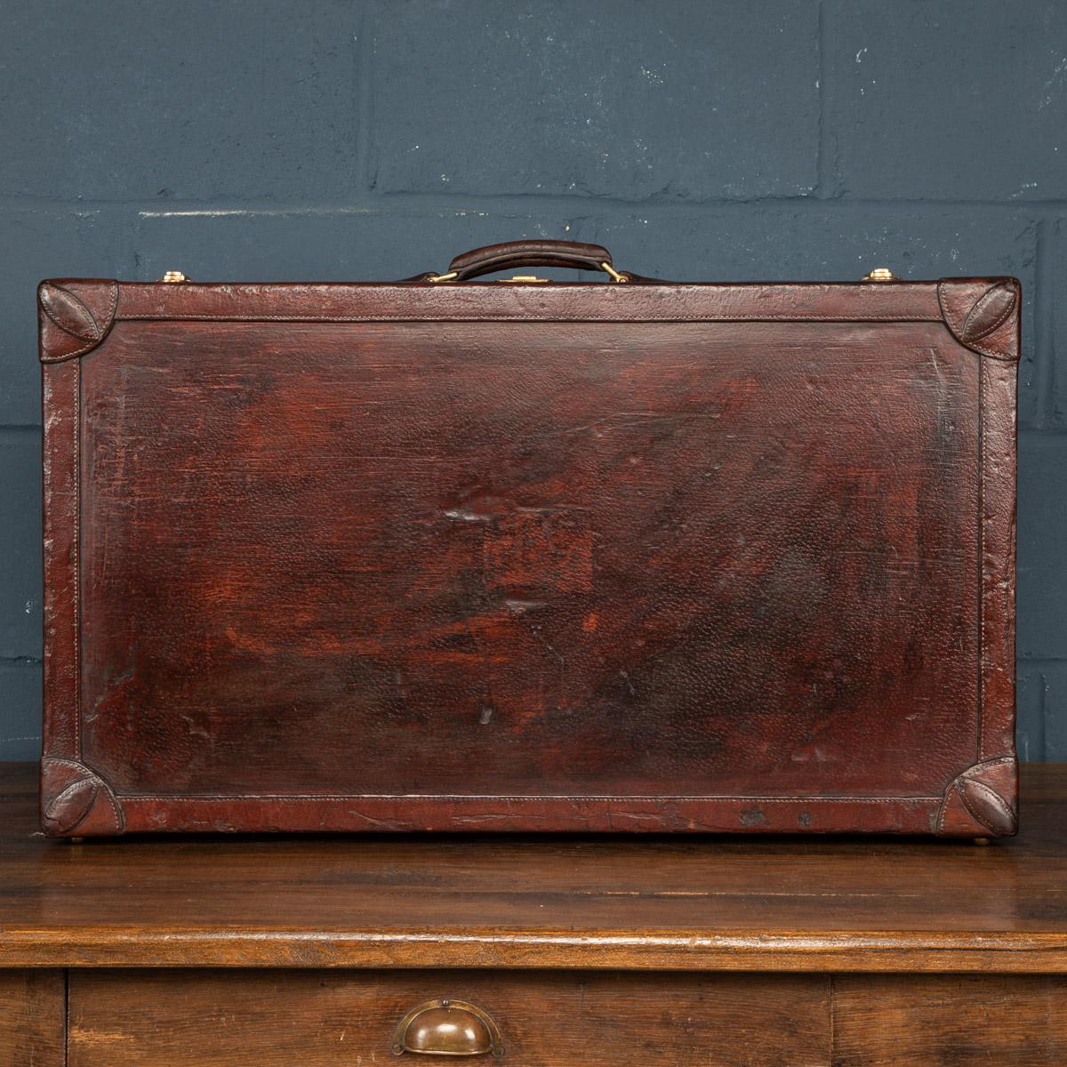 20th Century Hermes Leather Suitcase, Paris, c.1900 In Good Condition In Royal Tunbridge Wells, Kent