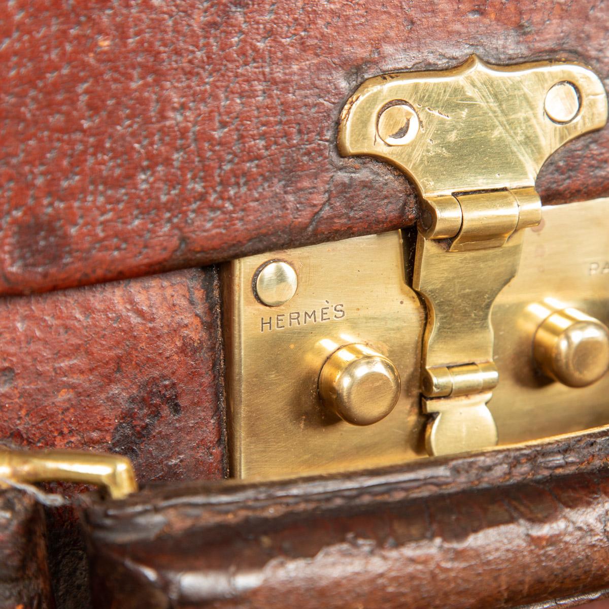 20th Century Hermes Leather Suitcase, Paris, c.1900 3